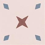 Pink and star cement tiles